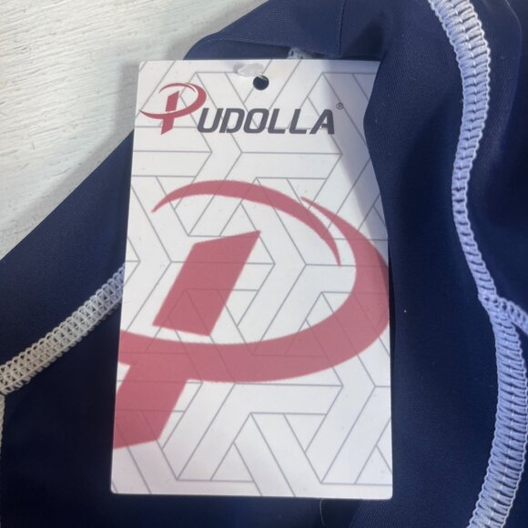 Pudolla Activewear Tshirt Swim Rashguard Mens XL Blue Workout Surfing - Picture 7 of 7